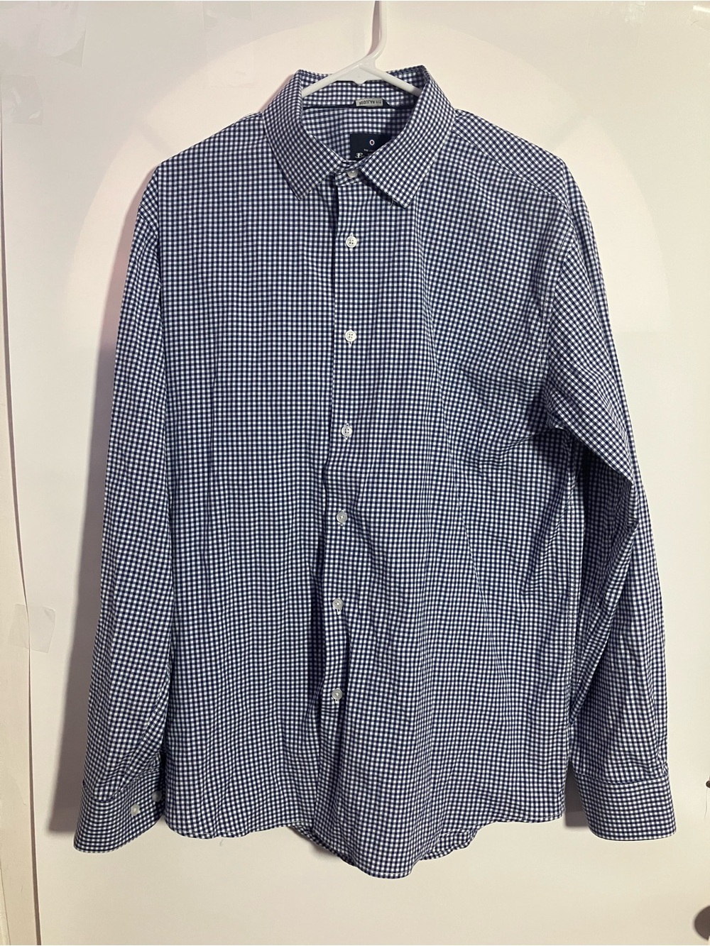 Ben Sherman Navy and White Gingham Dress Shirt